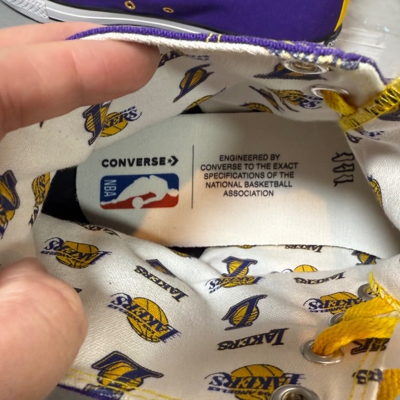 Converse Chuck Taylor All Star High Top LA Lakers Basketball Shoes Men's Size 16 - Picture 7 of 8